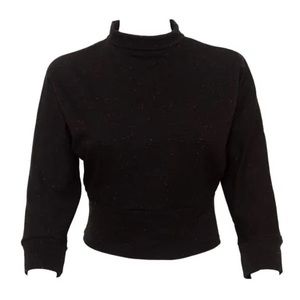 Freddies Of Pinewood Black Beatnik top in size Large 50s batwing cropped top L